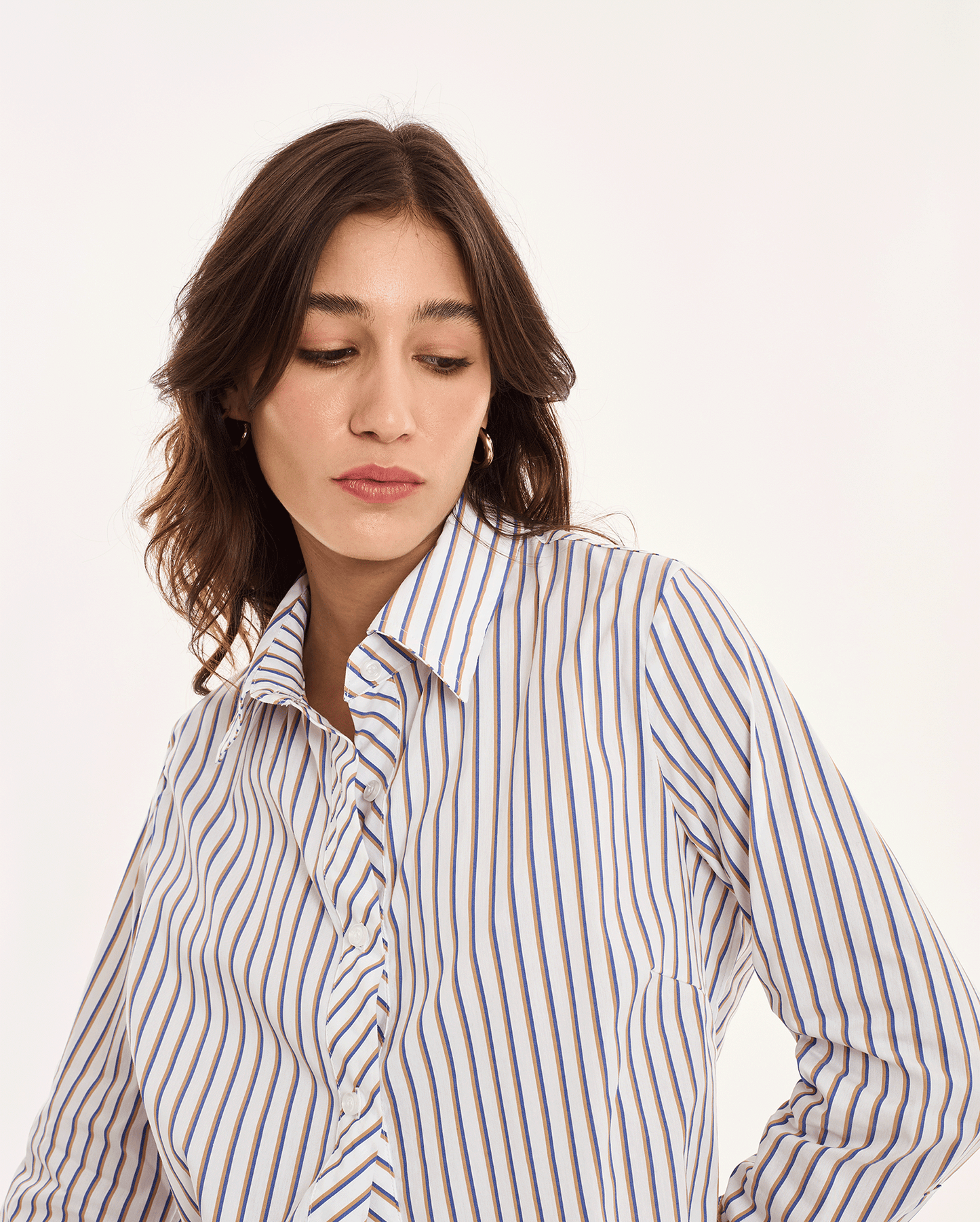 BLUE AND BEIGE SHIRT